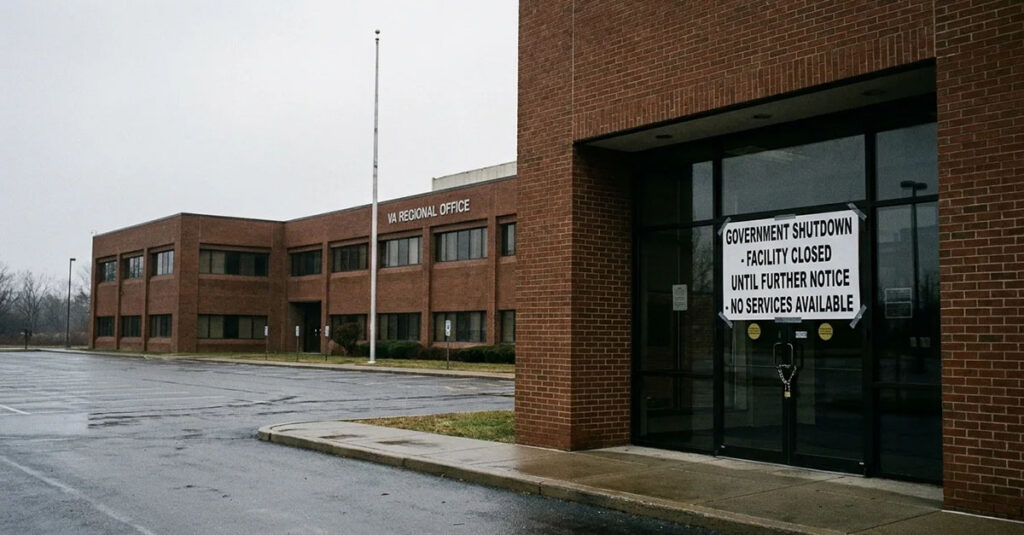 An image depicting a closed regional VA office
