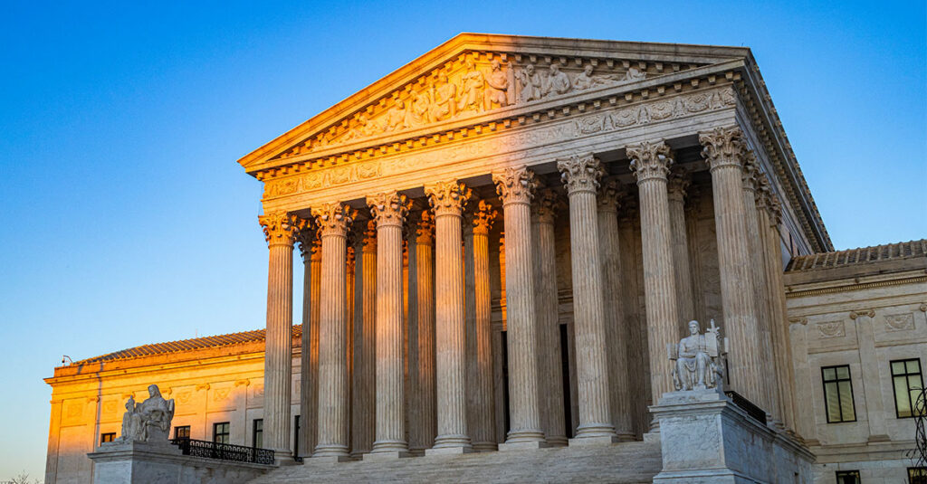 Photo of the exterior of the U.S. Supreme Court building in Washington D.C.